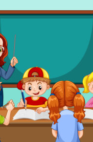 Immagine di bambini in classe con l'insegnante